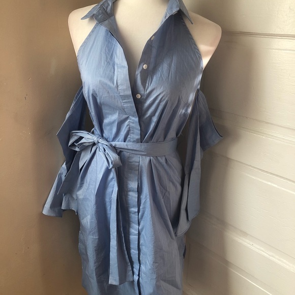 🆕 White Eyelash Cold Shoulder Dress - Picture 2 of 9